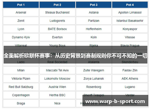 全面解析欧联杯赛事：从历史背景到赛制规则你不可不知的一切